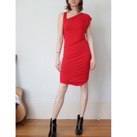 y2k mesh-lined asymmetrical dress - Picture 5 of 8